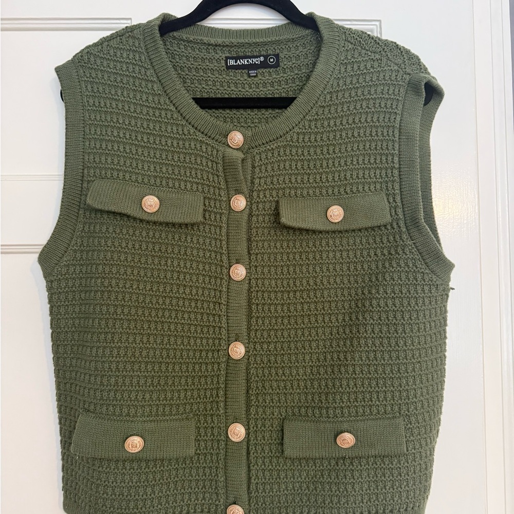 Blank NYC Olive Knit Vest